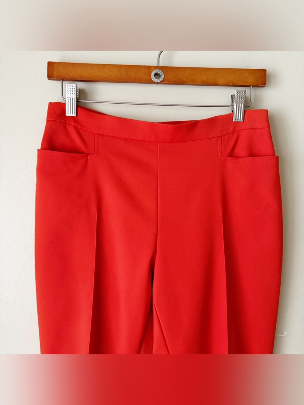 Akris Punto | Franca Trouser Pants Cropped Pleat Front Bright Orange Size 8 - Picture 4 of 8